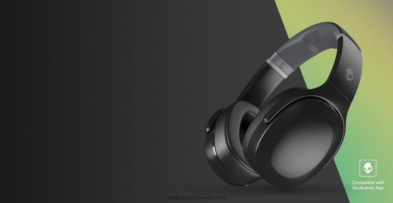 Skullcandy Spüren Sie den auf Sie abgestimmten Bass Crusher Evo Sensory Bass Headphones mit persönlichem Sound H26P657 echtes Schwarz