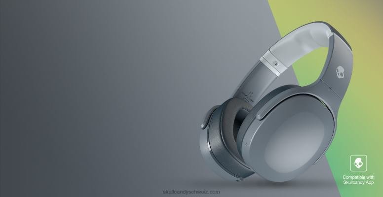 Skullcandy Spüren Sie den auf Sie abgestimmten Bass Crusher Evo Sensory Bass Headphones mit persönlichem Sound H26P658 kühl grau