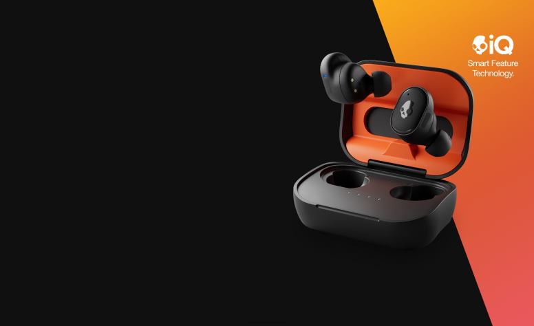 Skullcandy aktualisierbares kabelloses Aufladen von Technologie für echte kabellose Ohrhörer H26P67 schwarz/orange