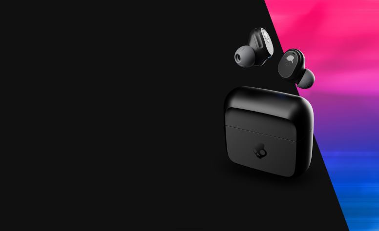 Skullcandy taschengroße und kundenspezifische Mod True Wireless Ohrhörer H26P619 echtes Schwarz