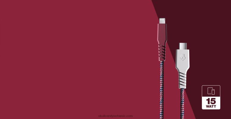 Skullcandy Ihr Weg zur Stromleitung + geflochtenes Ladekabel H26P642 Laster / Purpur